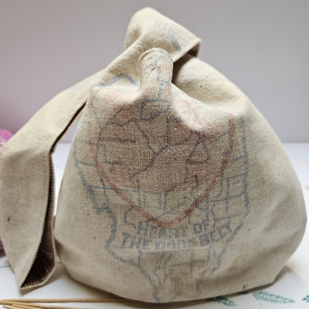 Vintage Feedsack Knot Bag